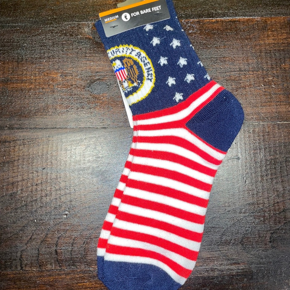 NEW National Security‎ Agency Socks NSA America Navy For Bare Feet Sz M